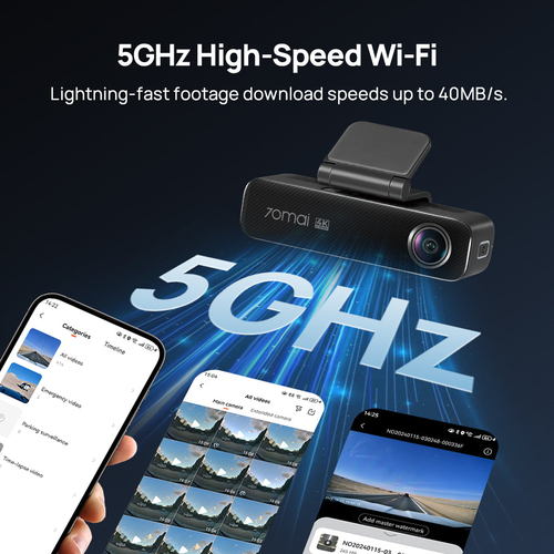 70mai M800 + RC14. HD type: 4K Ultra HD, Main camera resolution: 3840 x 2160 pixels, Main camera viewing angle: 140°. Inte