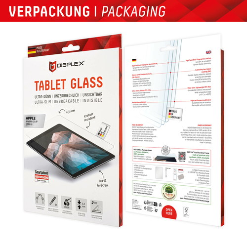 Displex 9H Smart Glass, PET (Film) Displayschutz für Apple iPad Air 11 (2024), iPad Air 11 (2025) - Transparent - für 27,9