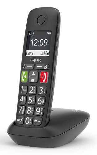 Gigaset E290A DECT-Schnurlostelefon - Wandmontierbar, Desktop - Schwarz - 1 Telefonleitung(en) - 1 Mobilteil(e) - 1 Gleich