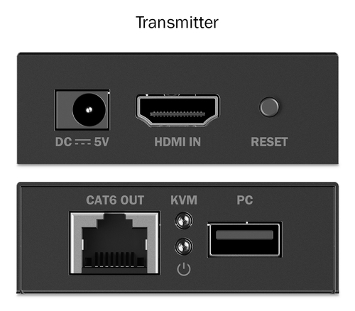 Digitus KVM Extender Transmitter/Receiver - Wired - 70 m Range - 4K UHD - 3840 x 2160 Maximum Video Resolution - 2 x Netwo
