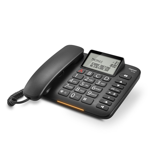 Gigaset DL380. Typ: Analoges Telefon, Hörertyp: Kabelgebundenes Mobilteil. Freisprecheinrichtung, Telefonbuch Kapazität: 9
