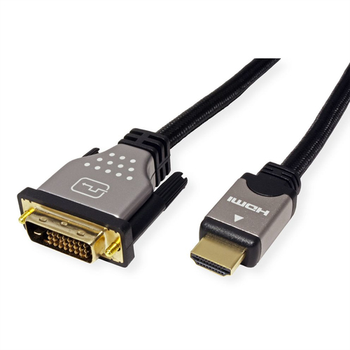Roline 1 m DVI-D/HDMI Videokabel - 1 - Cable for Videogerät, TV, Projektor, Ultrabook, Notebook, Monitor, Blu-ray-Player -