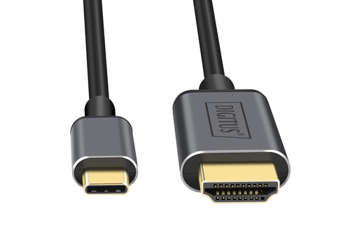 Digitus USB-C - HDMI video adapter cable, UHD 4K / 30 Hz. Cable length: 1.8 m, Connector 1: USB Type-C, Connector 2: HDMI 