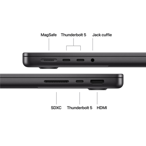 Computer portatile - Apple MacBook Pro MGDT4X/A 36,1 cm (14,2") - 120 Hz - Apple - 24 GB - 2 TB SSD - Nero - Apple M5 Pro 