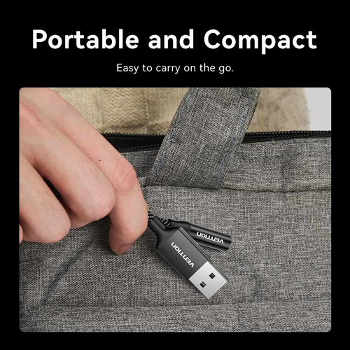 VENTION 1-PORT USB EXTERNAL SOU ND CARD 0.25M BLACK (OMTP-CTIA)