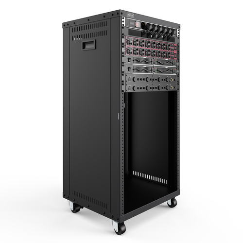 Digitus 21U Enclosed Cabinet Rack Cabinet for Network Equipment - Black - Sheet Steel - 136 kg Maximum Weight Capacity - 1