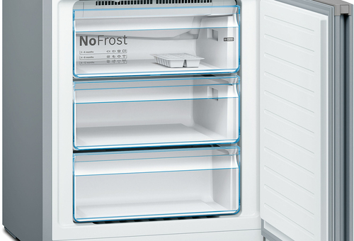 Congelatore/Freezer Bosch KGN49XLEA 438 L - Installazione libera - Acciaio inox - Reversibile - 3 x Cassetto/i freezer - 3