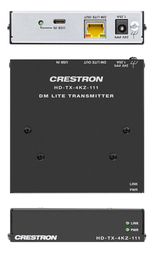Crestron HD-TX-4KZ-111. Tipo: Receptor AV, Resolução Máxima: 4096 x 2160 pixels, Tipos de cabos suportados: Cat5e. Tecnolo