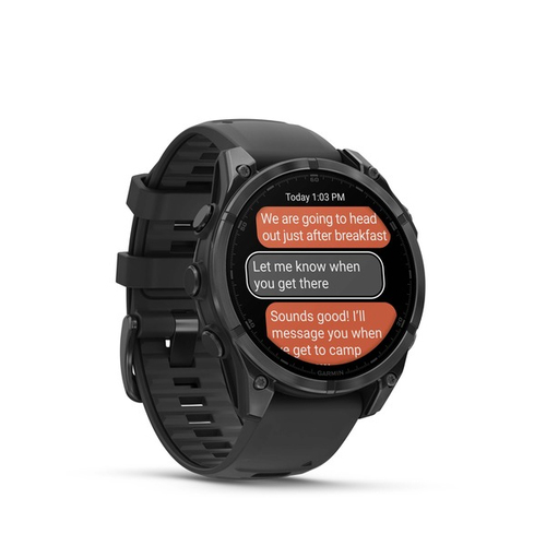 Garmin fēnix 8 Smartwatch - Rotondo Case Shape - Slate Grigio Colore del Case - Nero Colore cinturino - Titanio Materiale 