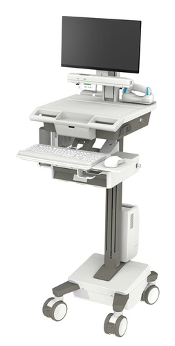 Ergotron Mosaic Medical Trolley - TAA Compliant - 19.50 kg Load Capacity - 4 Casters - 127 mm Caster Size - 61 cm (24") Sc