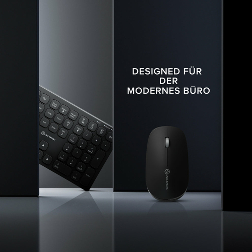 Alogic Echelon Tastatur & Maus - Deutsch - Tastatur, Kabellos, Bluetooth/RF, 5.0 2,40 GHz USB Typ-A - Maus, Kabellos, Blue