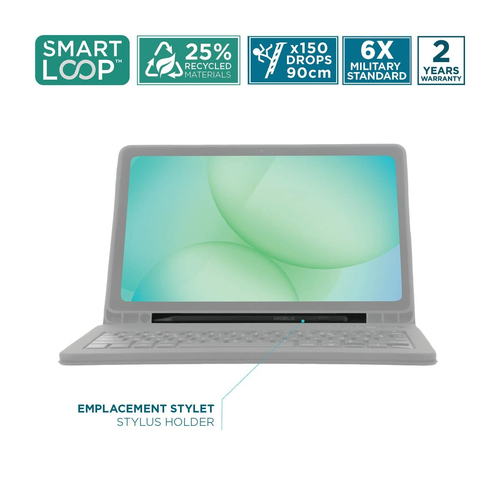 MOBILIS Element Tastatur/Cover (Folie) für 27,9 cm (11 Zoll) Samsung Galaxy Tab A9+ Tablet - Schwarz - Polyethylenterephth
