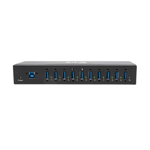 Tripp Lite U360-010-IND 10-Port Industrial-Grade USB 3.x (5Gbps) Hub - 20 kV ESD Immunity, Metal Housing, Mountable. Host 