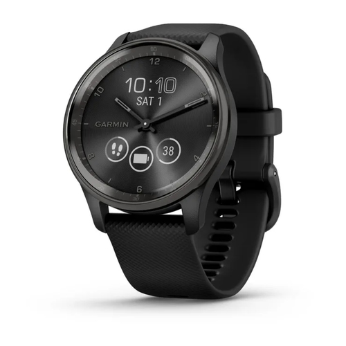 Garmin vívomove Trend Smart Watch - 40 mm Case Height - 40 mm Case Width - Slate, Black Case Color - Black Band Color - St