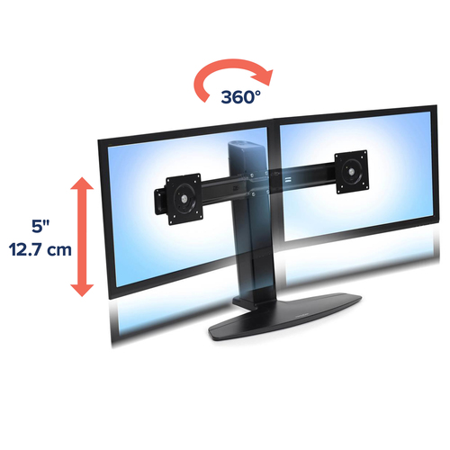 Ergotron Neo Flex Dual Monitor Lift Stand. Peso máximo (capacidade): 6,4 kg, Tamanho máximo de ecrã: 62,2 cm (24.5"), Supo