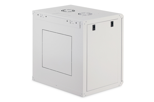 Digitus Dynamic-N 12U Wall Mountable Enclosed Cabinet Rack Cabinet for Networking, Server - Light Grey - Steel, Glass, She