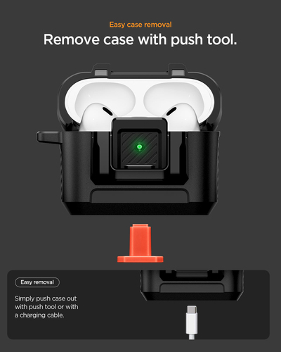 Spigen Lock Fit AirPods Pro 3 Case Matte Black. Product type: Case, Material: Polycarbonate (PC), Thermoplastic polyuretha