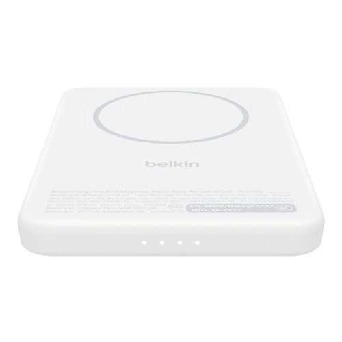 Belkin BoostCharge Stromspeicher - Weiß - für Qi2-fähiges Gerät, iPhone, MagSafe-fähiges Gerät, AirPod, Android-Gerät, Sma