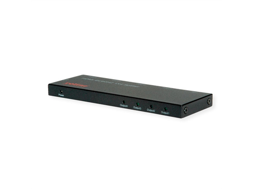 Roline HDMI-Splitter für Monitor, Projektor - Schwarz - 3840 x 2160 - 1 x HDMI Ein - 4 x HDMI Aus