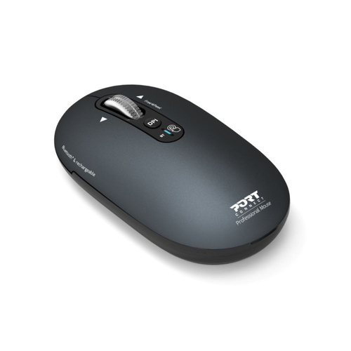 Port Connect PURE MAC Mouse - Bluetooth/Radio Frequency - USB Type A - Optical - 4 Button(s) - Shadow - Wireless - 2.40 GH