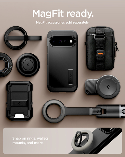 Spigen Tough Armor Case for Google Pixel 11 Pro Smartphone - Black - Wireless Charging Compatible