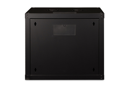Digitus SoHo 9U Wall Mountable Rack Cabinet for LAN Switch - 482.60 mm Rack Width - Black Powder Coat - Steel, Glass - 60 