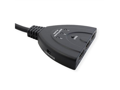 Value Audio/Video Switchbox - Cable - 3840 x 2160 - 4K - 2160p - 3 Input Device - 1 Display - Display, Monitor, Projector 