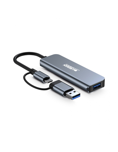 Hub USB Urban Factory - USB 3.2 Gen 1 (3.1 Gen 1) Type-C - 640 Mo/s - Ordinateur portable, Tablette - Gris - 4 Total de po