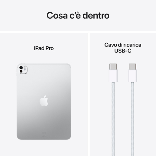 Tablet Apple iPad Pro (8th Generation) - 27,9 cm (11") - 12 GB - 512 GB Memoria - iPadOS 26 - Argento - M5 Nona-core (9 co