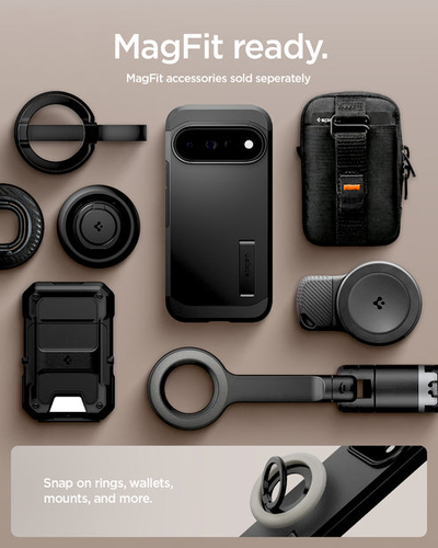 Spigen Tough Armor Case for Google Pixel 11 Smartphone - Black - Wireless Charging Compatible
