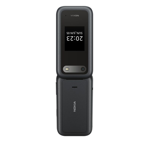 Nokia 2660 Flip - 4G, VoLTE, 2,8"+1,77", 0,3MP, 48MB/128MB, Black. Form factor: Flip. SIM card capability: Dual SIM. Displ