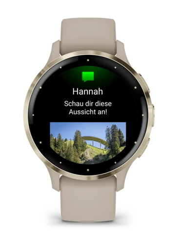 Garmin Venu 3S Smart Watch - Round Case Shape - 41 mm Case Height - 41 mm Case Width - Soft Gold Stainless Steel Body Colo