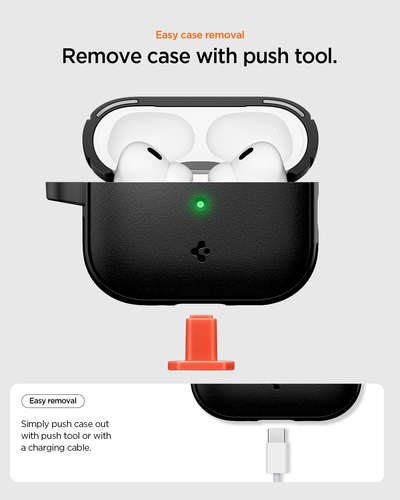 Spigen Vault AirPods Pro 3 Case Matte Black. Product type: Case, Material: Polycarbonate (PC), Thermoplastic polyurethane 