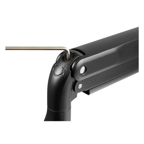 Bras support d'écran V7 DM1HDD pour Moniteur, Affichage - Noir mat - Support de barre à ressort à gaz robuste V7 pour doub