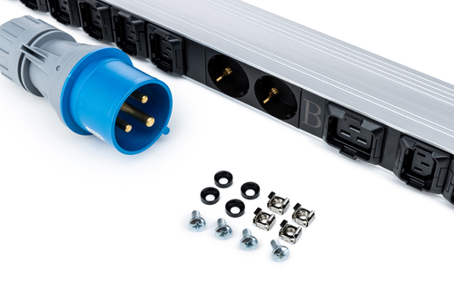 Digitus Basis IT PDU, single-phase 32 A, 24 x C13, 2 x C19, 4 x grounded outlets, 3 m power cord, IEC 60309 32 A plug. PDU