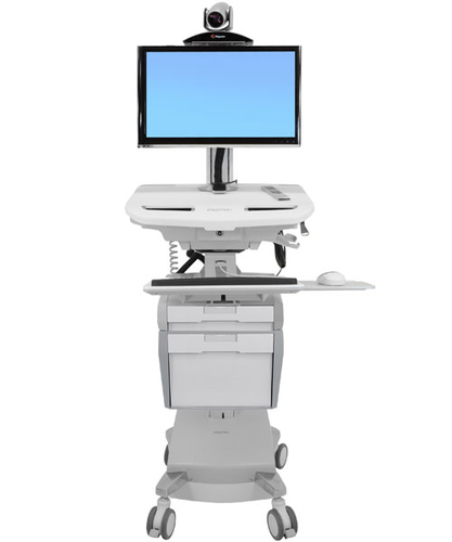 Ergotron StyleView. Product colour: White, Recommended usage: Flat panel, Type: Multimedia cart. Height adjustment: 43 cm,