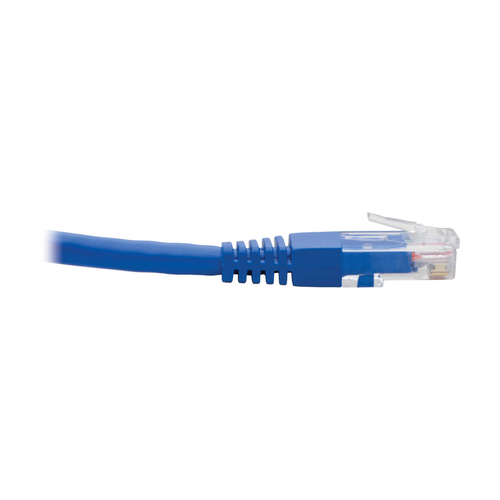 Tripp Lite N204-001-BL-DN Down-Angle Cat6 Gigabit Molded UTP Ethernet Cable (RJ45 Right-Angle Down M to RJ45 M), Blue, 1 f