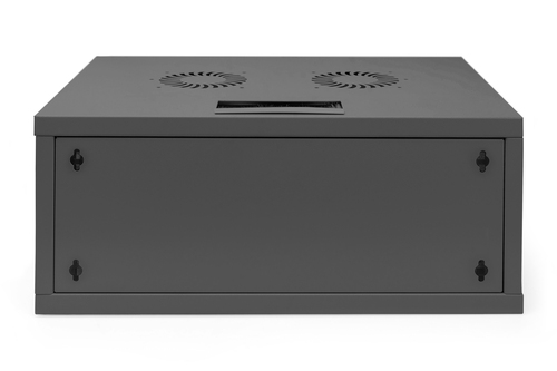 Digitus 4U Wall Mountable Enclosed Cabinet Rack Cabinet for Networking270 mm Rack Depth - Black - Glass, Sheet Steel - 60 