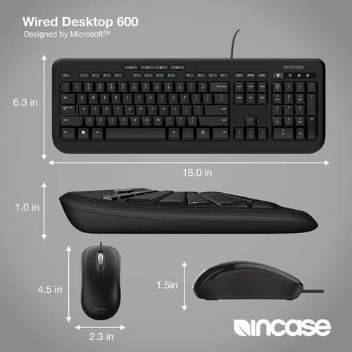 Incase Designed by Microsoft Wireless Tastatur- und Mausset 600. Tastatur Formfaktor: Volle Gr�ße (100%). Tastatur-Stil: G