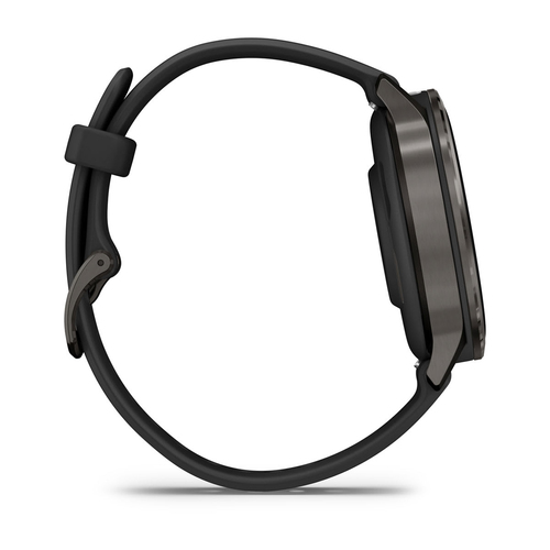 Garmin Venu 4 Smart Watch - Slate Case Color - Black Band Color - Stainless Steel, Metal Body Material - Fiber Reinforced 