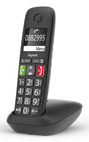Gigaset E290A DECT-Schnurlostelefon - Wandmontierbar, Desktop - Schwarz - 1 Telefonleitung(en) - 1 Mobilteil(e) - 1 Gleich