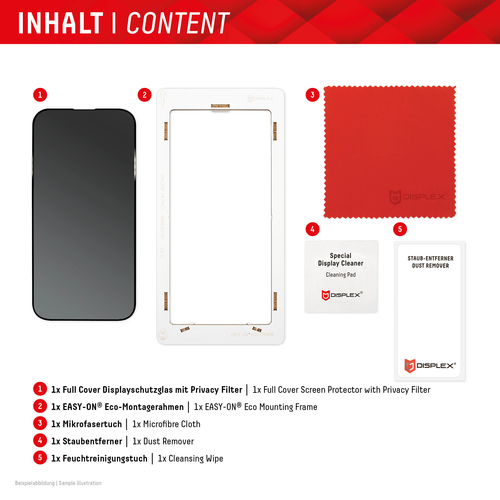 DISPLEX Privacy Glas für Apple iPhone 15/15 Pro