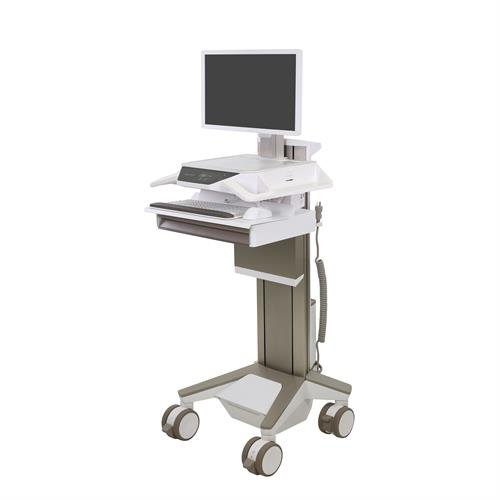 Ergotron CareFit Pro. Cor do produto: Cinzento, Branco, Tipo: Carrinho multimédia, Peso máximo (capacidade): 17 kg. Voltag
