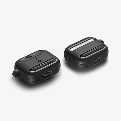 Spigen Rugged Armor AirPods Pro 3 Case Matte Black. Product type: Case, Material: Thermoplastic polyurethane (TPU), Produc