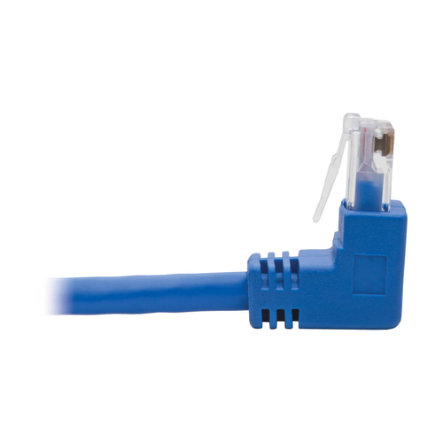 Tripp Lite N204-001-BL-DN Down-Angle Cat6 Gigabit Molded UTP Ethernet Cable (RJ45 Right-Angle Down M to RJ45 M), Blue, 1 f