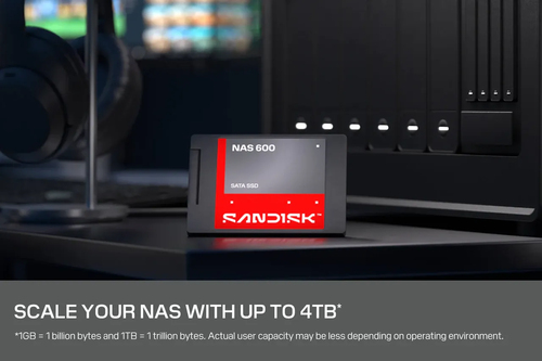 SanDisk NAS 600. Capacidade da drive SSD: 4 TB, Fator de forma SSD: 2.5", Velocidade de leitura: 560 MB/s, Velocidade de e