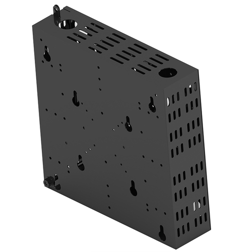 HAGOR Montagebox für Mini-PC, Display, Codec, Network Media Player, Monitorständer - Schwarz - Bildschirmgröße: 66 cm bis 