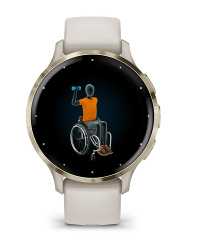 Garmin Venu 3S Smart Watch - Round Case Shape - 41 mm Case Height - 41 mm Case Width - Soft Gold Stainless Steel Body Colo