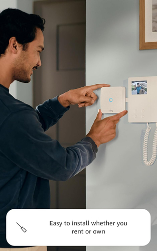 Amazon Ring Intercom Video. Product colour: White. Wi-Fi standards: Wi-Fi 6 (802.11ax). Battery type: Built-in battery. Wi