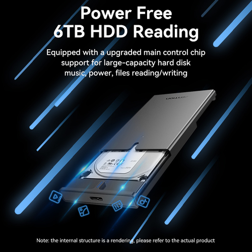 Vention 2.5 Inch SATA Hard Drive Enclosure (USB 3.0 Micro-B) Black. Product type: HDD enclosure. Number of storage drives 